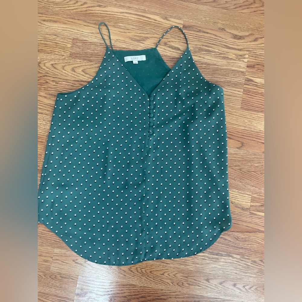 LOFT Green Floral Tank Top